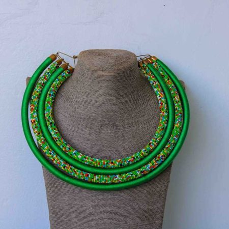 HAKI African green Beaded necklace is elegant and compliments any outfit.